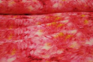 Úplet BIO bavlněný batika tisk, růžová - zbytek látky