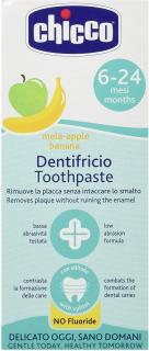 Chicco zubní pasta pro děti od 6-24 měsíců s příchutí jablko-banán, 50 ml