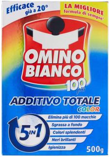 Omino Bianco odstraňovač skvrn Additivo Totale Color 5v1, 500 g