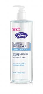 Venus Acqua Micellare jemná čisticí a odličovací micelární voda, 400 ml