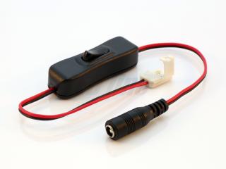 Click spojka pro připojení 1barevné LED pásky 8mm ke zdroji s vypínačem