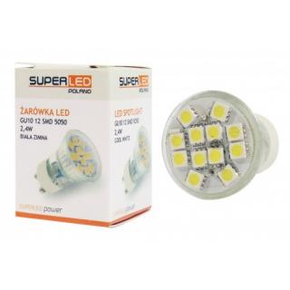 Superled LED žárovka GU10/MR11 2,4W 200lm studená (20W)