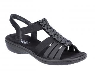 Dámské sandály RIEKER 60809-00 černá S3 Barva obuvi: Černá, Velikost obuvi: 38