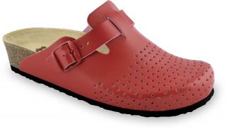 Grubin zdravotní dámská kožená obuv Beograd pantofle uzavřené červená 0133560 Barva obuvi: Červená, Velikost obuvi: 37