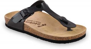Grubin zdravotní obuv Tacoma dámské lesklé pantofle s oporou palce černé 0933520 Barva obuvi: Černá, Velikost obuvi: 36