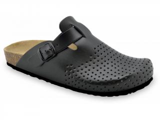 Grubin zdravotní pánská kožená obuv Beograd uzavřené pantofle černé 0134060 Barva obuvi: Černá, Velikost obuvi: 42