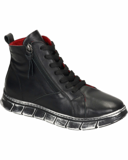 Manitu dámské sneakers kožená obuv kotníková 990357-01 černa Barva obuvi: Černá, Velikost obuvi: 37