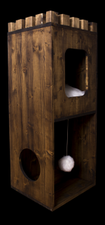 Odpočívadlo Cat Tower Barva nábytku: Bez nátěru, Vybavení: Bambulka+škrabadlo