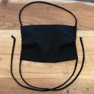 Bavlněná dvouvrstvá rouška s kapsou na filtr ČERNÁ