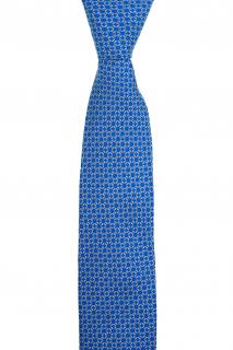 Modrá twin kravata s řetízkovým vzorem