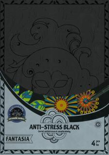 Antistresové omalovánky černé fantazie 21 x 30 cm, 4 ks