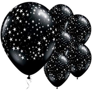 Balónky QL 11  Stars, pastel-black, 25 pcs