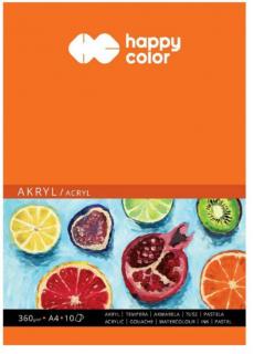 Blok A4/360g,10l BÍLÝ Acrylic Happy color