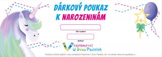 Dárkový poukaz K narozeninám - unicorn Forma poukazu: emailem, Hodnota dárkového poukazu: 1000