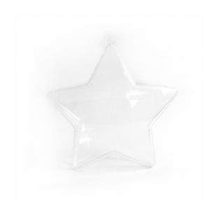Dekorace hvězda průhledná plastová 8 cm 1ks