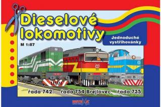 Dieselové lokomotivy-vystřihovánky model