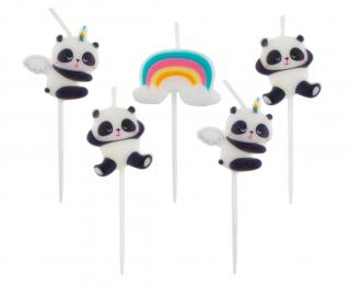 Dortové svíčky Panda 5ks