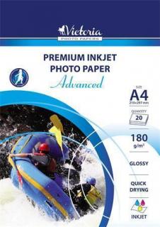 Fotografický papír  Advanced , do inkoustové tiskárny, lesklý, A4, 180g, VICTORIA