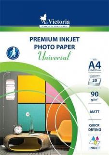 Fotografický papír  Universal , do inkoustové tiskárny, matný, A4, 90g, VICTORIA