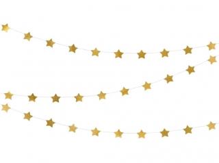 Girlanda hvězdy zlatá 3.6m