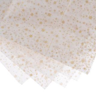 Hedvábný balicí papír - tenký, bílý - GOLD STARS 5 - 5KS