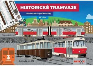 Historické tramvaje-vystřihovánky model