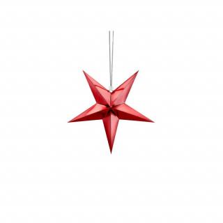 Hvězda papírová/skládací 30cm, červená
