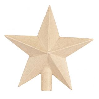 Kartonová hvězda špička na stromeček 21x22x5,5cm