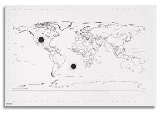 Kreativní magnetická mapa světa 60x40 cm