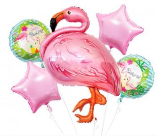 Nafukovací balónky sada 5ks Flamingo, fólie