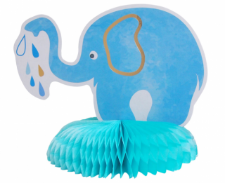 Papírová dekorace Baby Shower modrý slon 14 x 18 cm