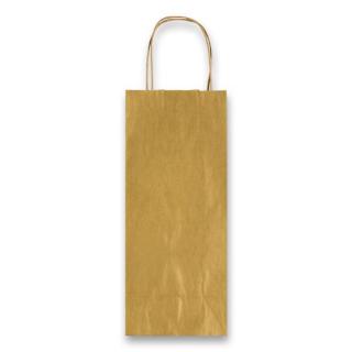 Papírová taška SADOCH Allegra zlatá, na lahve 14x39x8,5cm