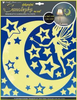 Pokojová dekorace svítící ve tmě víla s hvězdičkami 31x29 cm 605, Anděl Přerov