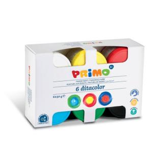 Prstové barvy PRIMO, sada 6 x 50g