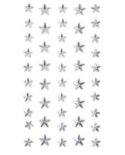 Samolepící kamínky hvězdy stříbrné 46ks