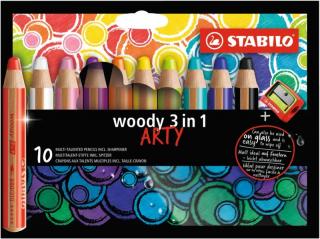 STABILO woody 3v1 barevné pastelky 10ks