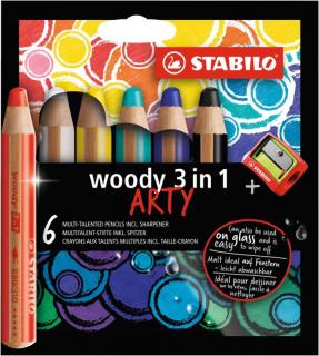 STABILO woody 3v1 barevné pastelky 6ks