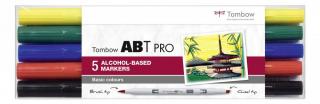 Tombow ABT PRO lihový Dual Brush Pen, 5ks základní