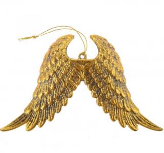 Závěs Andělská křídla 16cm,zlatá patina