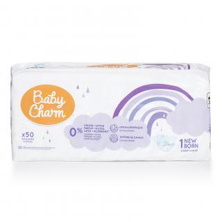 Baby Charm Super Dry Flex vel. 1 Newborn (2-5kg) - 50 ks