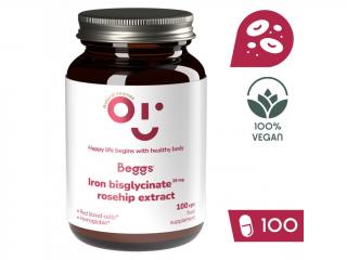 Beggs Iron bisglycinate 20 mg, rosehip extract (100 kapslí)