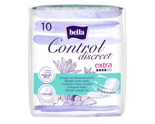 Bella urologické vložky Control Discreet Extra - 10ks  + Při koupi jakýchkoliv 2 ks Bella Control Discreet dostanete Bella intimní vlhčené ubrousky…