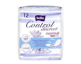 Bella urologické vložky Control Discreet Normál - 12 ks  + Při koupi jakýchkoliv 2 ks Bella Control Discreet dostanete Bella intimní vlhčené ubrousky…
