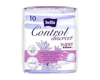 Bella urologické vložky Control Discreet Super - 10 ks  + Při koupi jakýchkoliv 2 ks Bella Control Discreet dostanete Bella intimní vlhčené ubrousky…