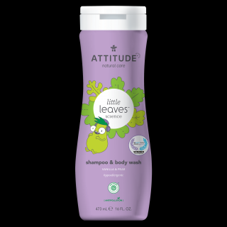 Dětské tělové mýdlo a šampon (2v1) ATTITUDE Little leaves s vůní vanilky a hrušky - 473 ml