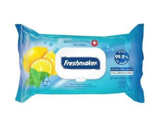 Freshmaker antibakteriální vlhčené ubrousky na ruce a tělo Lime&Mint - 120 ks Barva: s citrónem