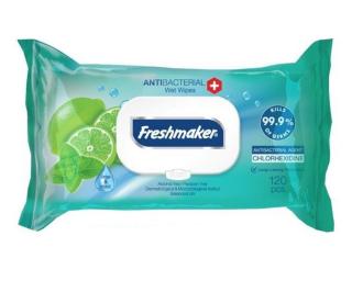 Freshmaker antibakteriální vlhčené ubrousky na ruce a tělo Lime&Mint - 120 ks Barva: s limetkou