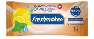 Freshmaker antibakteriální vlhčené ubrousky na ruce a tělo Lime&Mint - 15 ks Barva: Oranžové s citrónem