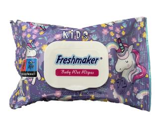 Freshmaker KIDS dětské vlhčené ubrousky s víčkem - 72 ks Barva: Jednorožec