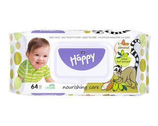 Happy Baby vlhčené ubrousky mandle a olivy - 64 ks